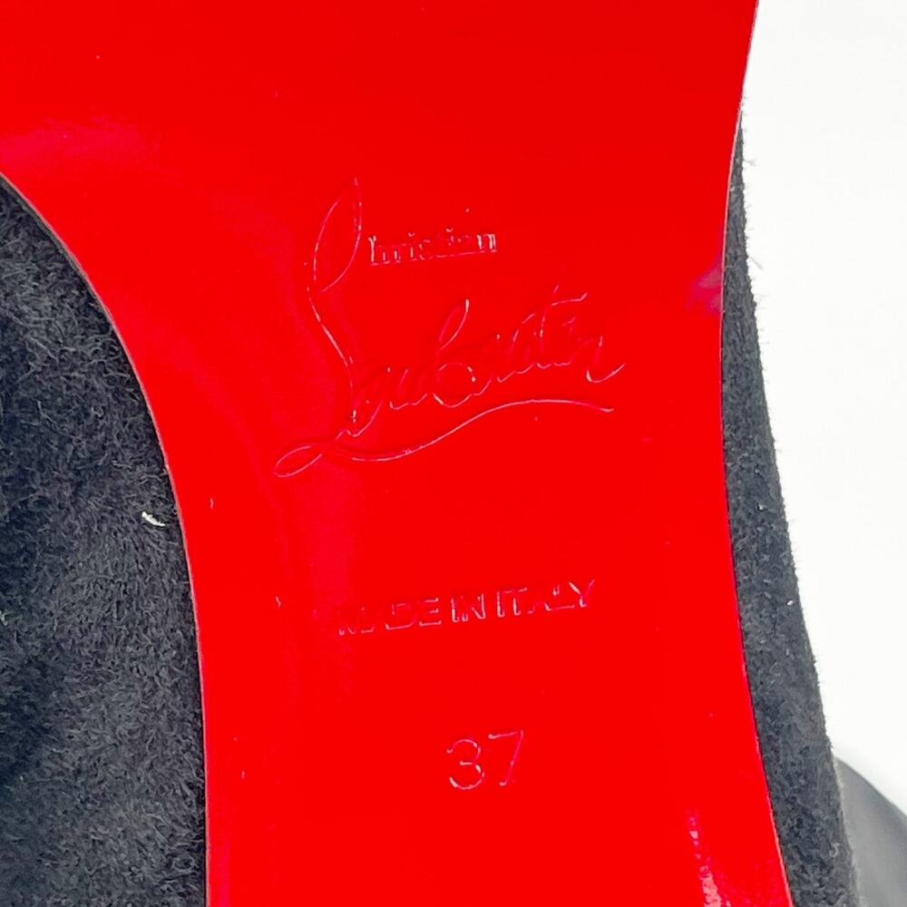 Christian Louboutin Stretchadoxa Black Over the Knee Block Heel Boots EU 37 - Picture 14 of 16